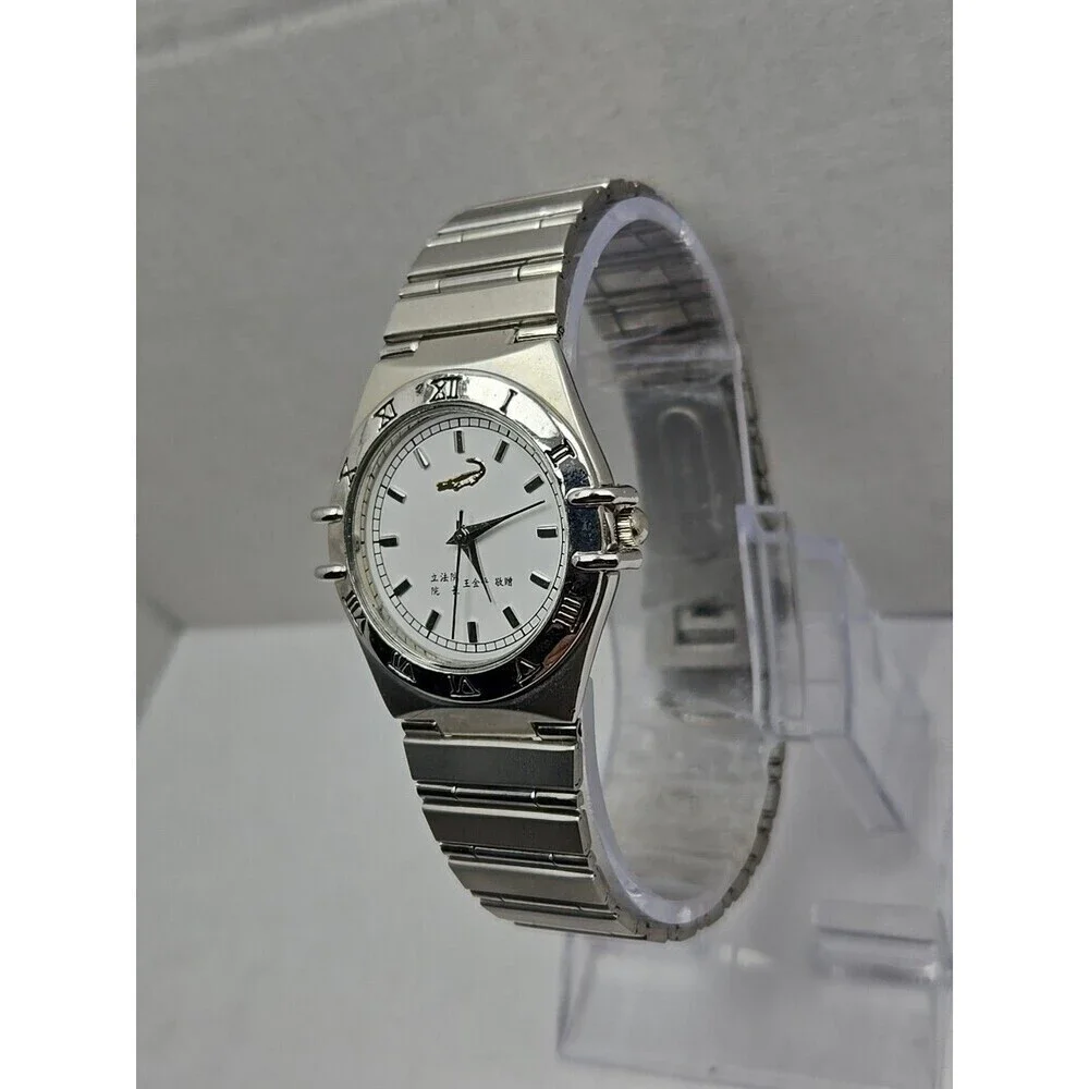 Wang Jin Pyng Gift Crocodile International A474 Quartz Watch New Battery Silver